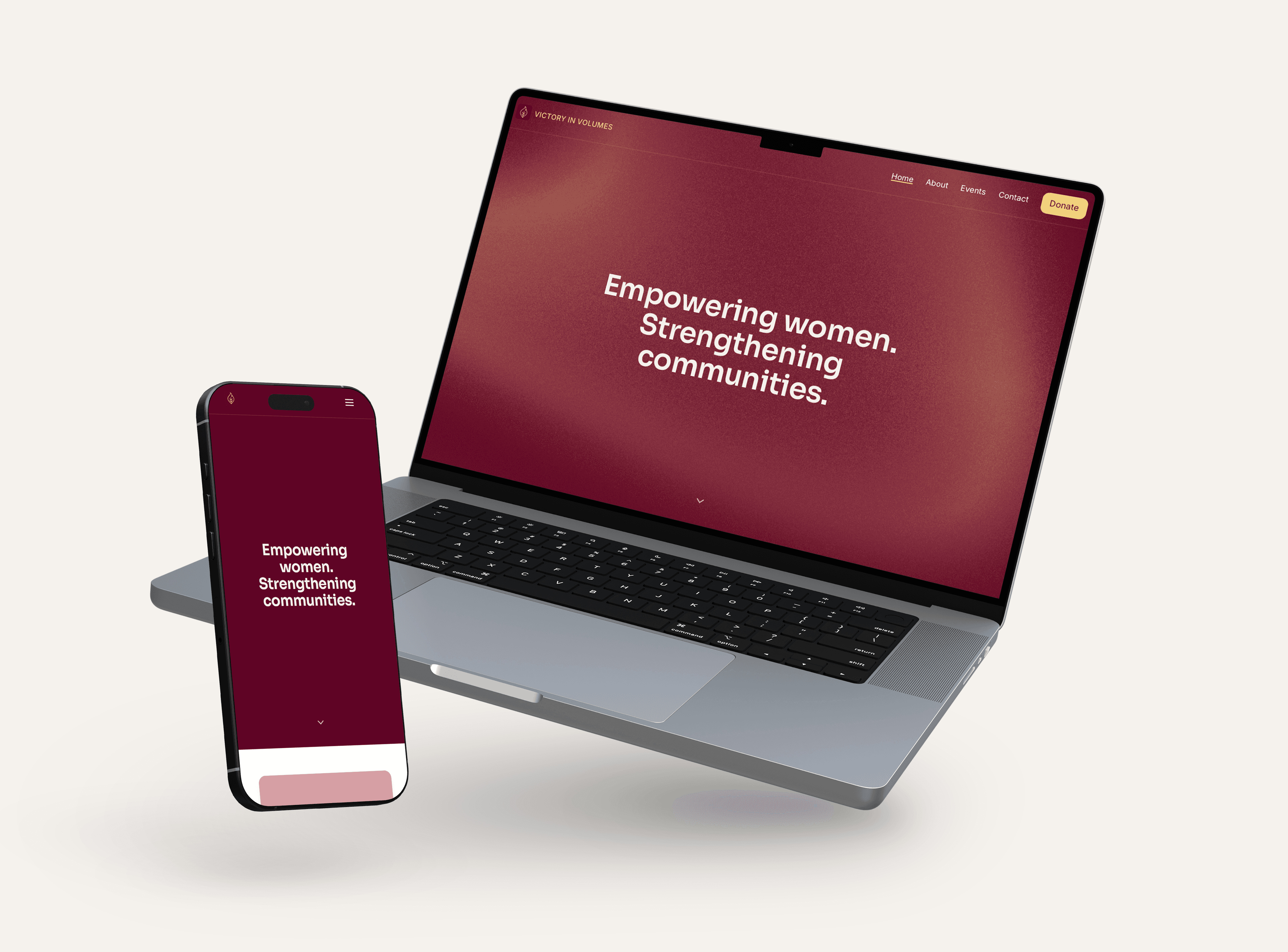 Victory In Volumes Website Mockup